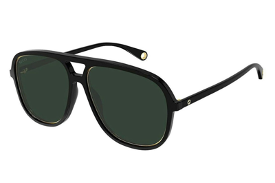 Pre-owned Gucci Aviator Sunglasses Black (gg1077s-002-57)