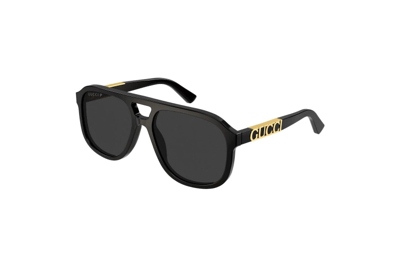 Pre-owned Gucci Pilot Sunglasses Black (gg1188s-001-58)