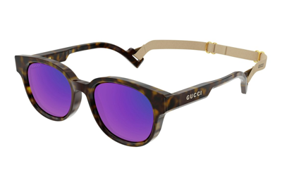 Pre-owned Gucci Wayfarer Sunglasses Tortise/purple (gg1237sa-004-fr)