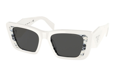 Pre-owned Prada Cat Eye Sunglasses White (pr08ys-02v5s0-51)