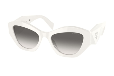Pre-owned Prada Cat Eye Sunglasses White (pr07ys-142130-53)