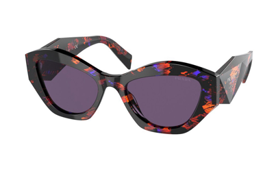Pre-owned Prada Cat Eye Sunglasses Red/purple (pr07ysf-06v6o2-55)