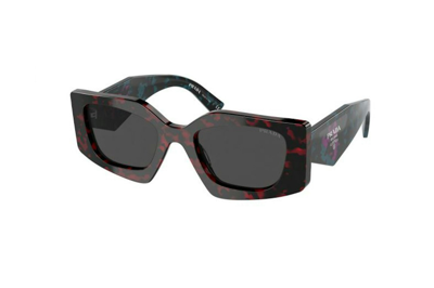 Pre-owned Prada Rectangle Sunglasses Red/navy (pr15ysf-09z5s0-52)