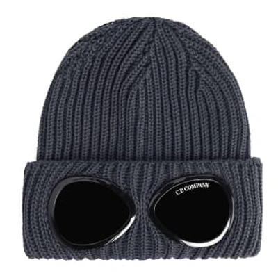 C.p. Company Knit Hat With Goggle In Grey