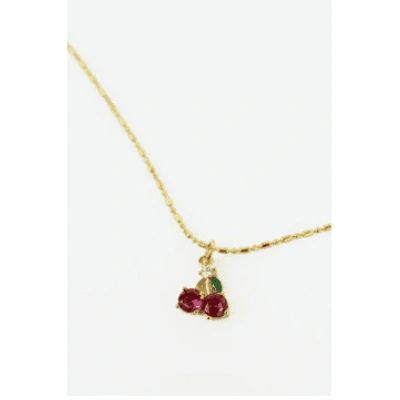 My Doris Cherry Gemstone Necklace In Gold