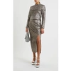 French Connection Adalynn Sequin Midi Skirt Gun Metal