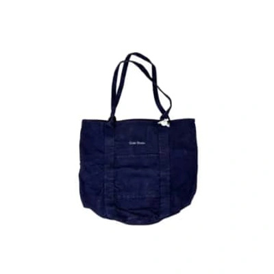 Craie Studio Small Ink Cotton Shopping Bag In Blue