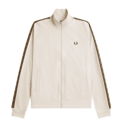 Fred Perry Taped Track Jacket In Neutrals