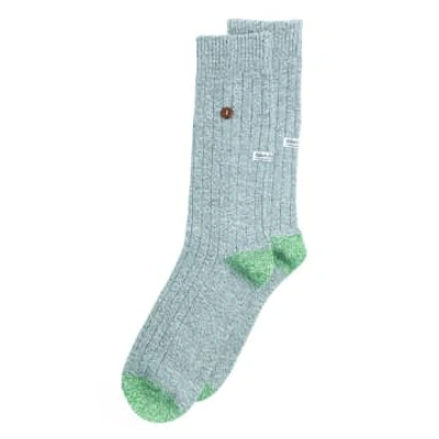 Alfredo Gonzales Grey And Green Wool Socks