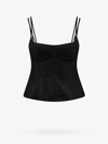 Stella Mccartney Stella Mc Cartney Black Cotton Blend Peplum Top In Black