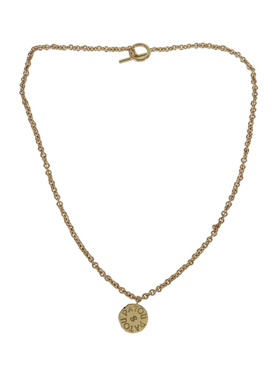 Patou Logo Engraved Necklace In Gold