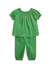 POLO RALPH LAUREN BABY GIRL'S FLORAL TOP & PANTS SET