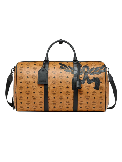 Mcm Men's Ottomar Weekender Bag In Mega Laurel Visetos In Brown