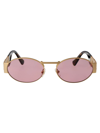 Versace Womens Gold Ve2264 Oval-frame Metal Sunglasses In 100284 Matte Gold