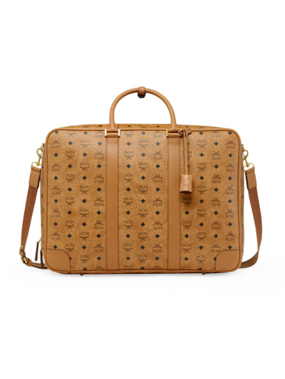 Mcm Men's Ottomar Large Visetos Coated Canvas Suitcase In Cognac