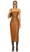 Cultnaked Killa Faux Leather Dress In Choco