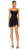 MORE TO COME MILEVA RUCHED MINI DRESS