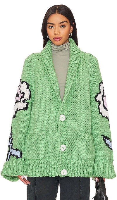 Gogo Sweaters Flower Jacket In Jade