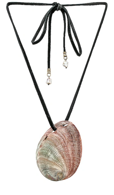 Child Of Wild Okeans Abalone Necklace In Black