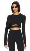 Beach Riot Francine Top In Black Waffle