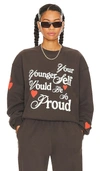 The Mayfair Group Proud Of You Crewneck In Charcoal