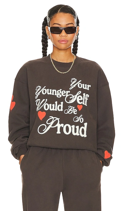 The Mayfair Group Proud Of You Crewneck In Charcoal