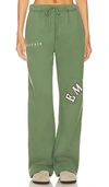 The Mayfair Group Empathy Wide Leg Fleece Sweatpants In Army Green