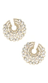 Ettika Large Crystal Party Stud Earrings In Clear Crystals