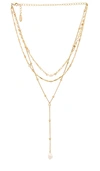 Ettika Forever Pearl 18k Gold Plated Multi-chain Choker In Pearl