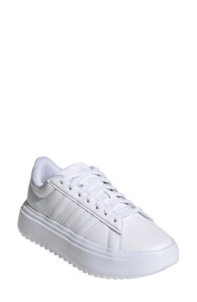 Adidas Originals Grand Platform Sneaker In White/ White/ Crystal White
