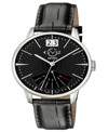 GV2 BY GEVRIL MEN'S ROVESCIO BLACK LEATHER WATCH 44MM