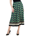 ANNE KLEIN WOMEN'S PRINTED PULL-ON PLEATED SKIRT