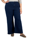 STYLE & CO PLUS SIZE WIDE-LEG HIGH-RISE JEANS, CREATED FOR MACY'S