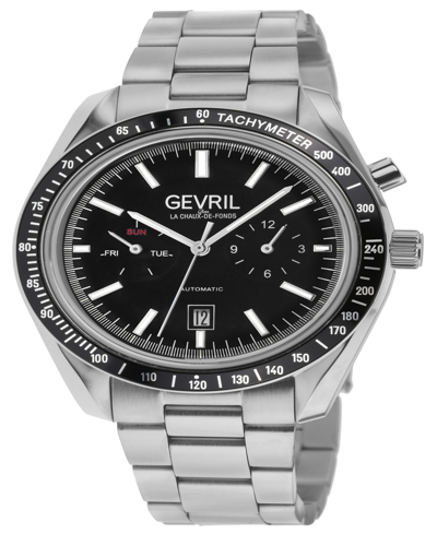 Gevril Men's Lenox Silver-tone Stainless Steel Watch 44mm
