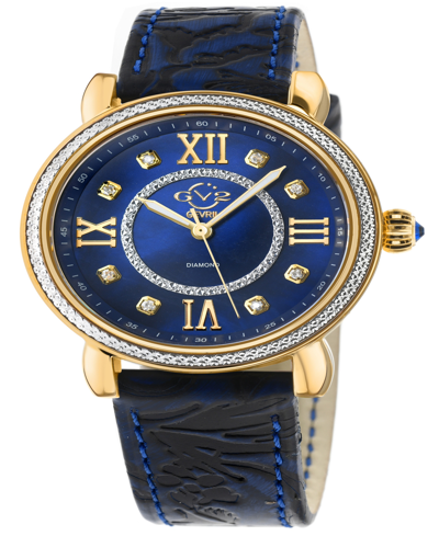 Gv2 By Gevril Women's Marsala Blue Leather Watch 37mm