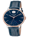 Gv2 By Gevril Men's Rovescio Blue Leather Watch 42mm In Blue