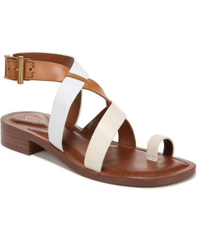 Franco Sarto Ina Ankle Strap Sandals In Ivory White,tan Leather