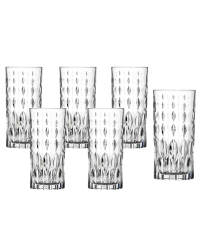 Lorren Home Trends Marilyn Set Of 6 High Ball In Clear
