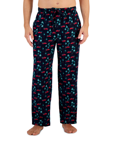 Club Room Men's Flannel Pajama Pants, Created For Macy's In Navy Multi