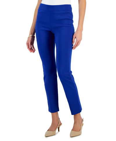 Jm Collection Women's Cambridge Woven Pull-on Pants, Created For Macy's In Modern Blue