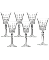 LORREN HOME TRENDS MARILYN SET OF 6 RED WINE GOBLETS