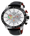 GV2 BY GEVRIL MEN'S SCUDERIA BLACK LEATHER WATCH 45MM