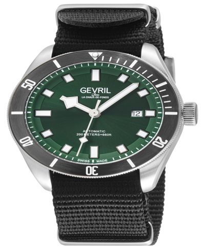 Gevril Men's Yorkville Black Nylon Watch 43mm