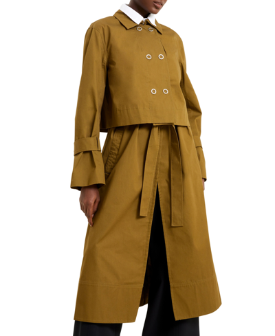 French Connection Fayette Three In One Trench Coat In Nutria