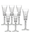 Lorren Home Trends Marilyn Set Of 6 Flutes In Clear