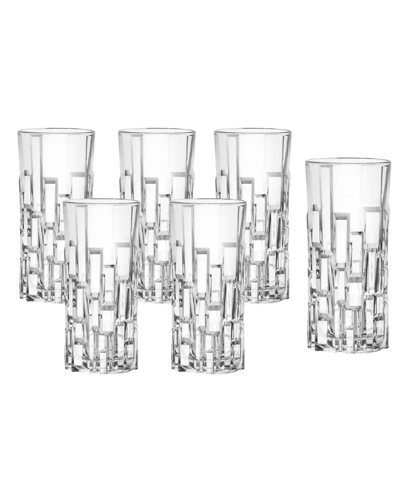 Lorren Home Trends Etna Set Of 6 High Ball In Clear