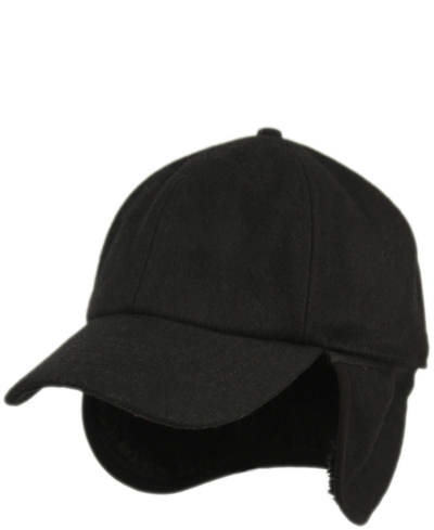 Epoch Hats Company Wool Blend Earflap Cap With Sherpa Lining In Black