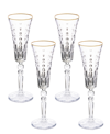 LORREN HOME TRENDS MARILYN GOLD-TONE FLUTES, SET OF 4