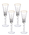 Lorren Home Trends Marilyn Gold-tone Flutes, Set Of 4 In Gold