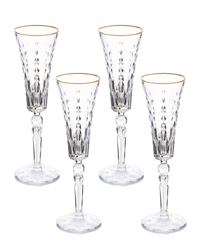 Lorren Home Trends Marilyn Gold-tone Flutes, Set Of 4